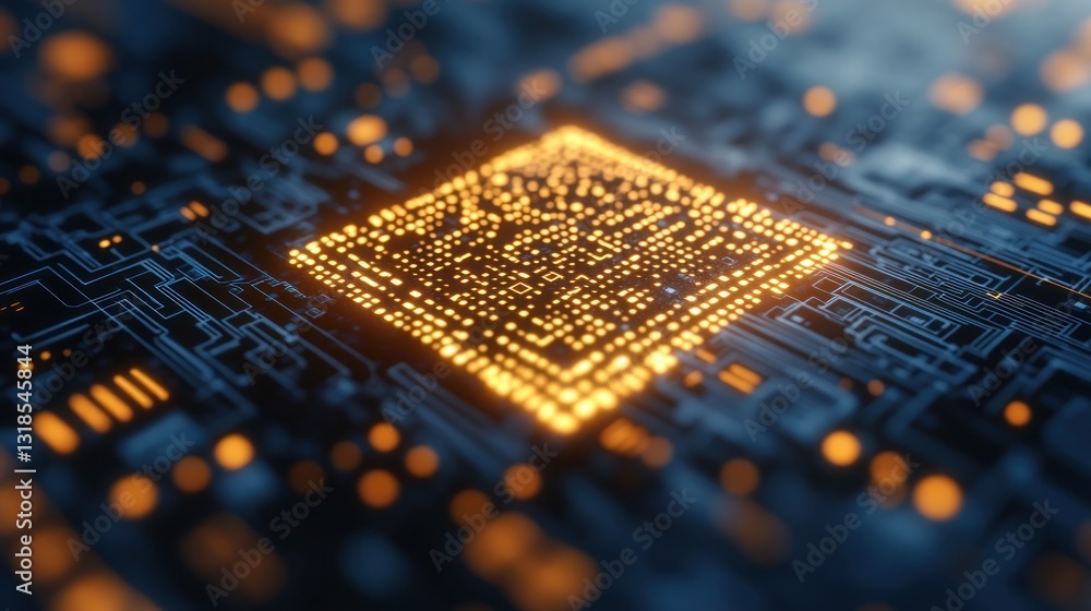 Poster illuminated circuit board cpu