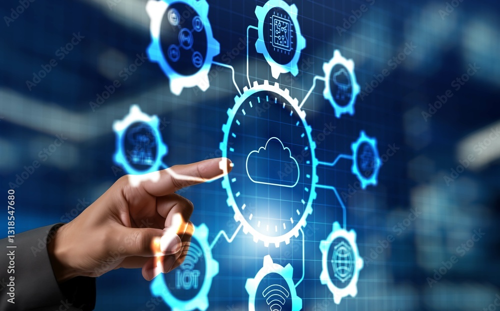 Poster cloud computing concept. universal background for presentation and business