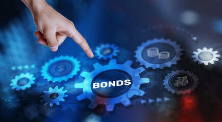 BONDS. Stock Market Finance concept. Investing in business