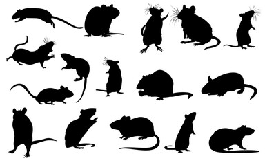 rat silhouette element clipart illustration