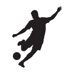 Soccer Player Silhouette – Football Kick Action Vector