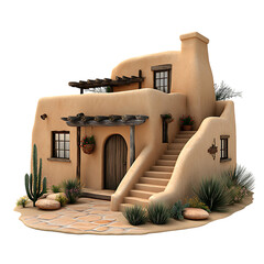 PNG Charming Adobe Southwest House Against Transparent Background