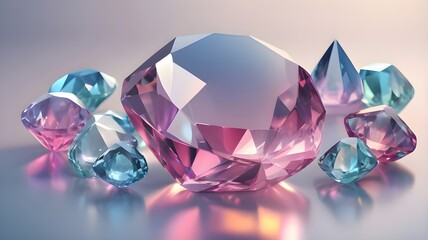 Fototapeta premium Luxury Multicolored Gemstones in Elegant Light Reflection