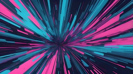 Futuristic Warp Speed Light Burst in Neon Colors