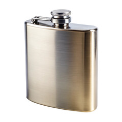 Sleek Flask Bottle Isolated on White Background

