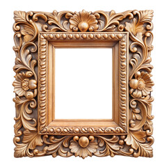 Classic Carved Frame Isolated on White Background
