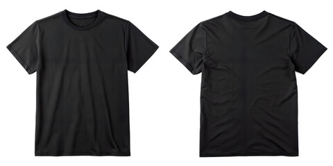 Black T-shirt Mockup Front and Rear, Clothing Mockup, Casual Apparel Display, Cut Out