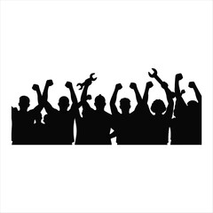 Construction worker silhouette vector