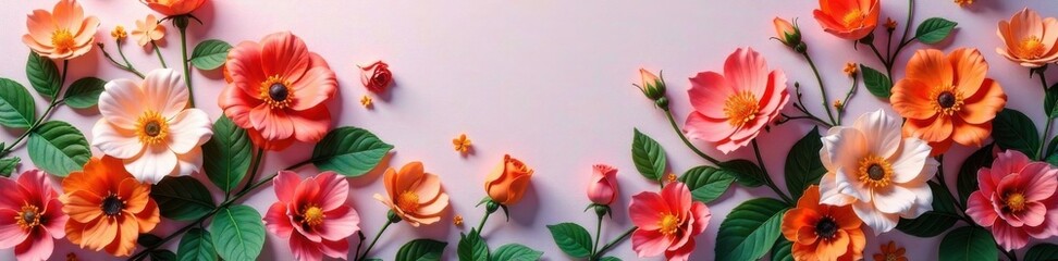 Naklejka premium Wall of artificial flowers in a floral pattern, vintage, wall, decor