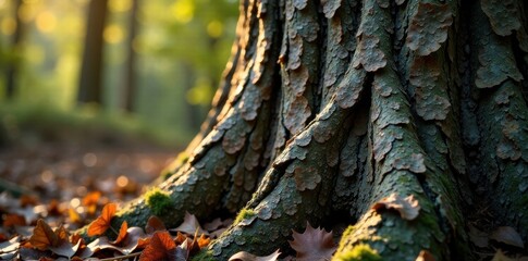 Obraz premium Rough bark with deep grooves , texture, earthy, natural