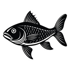 Fish silhouette vector white background-4
