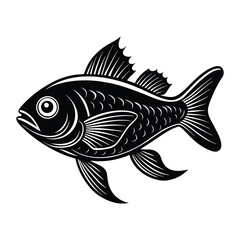 Fish silhouette vector white background-5