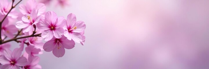 Delicate lilac flower branches on a light background, soft focus, royal pelargonium