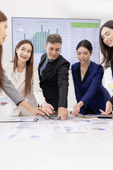 Group of business teamwork working together in meeting room of the workplace concept.