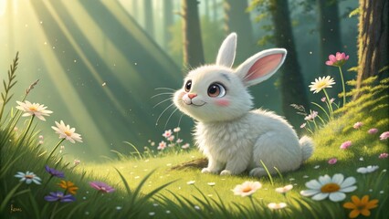 easter bunny in the grass