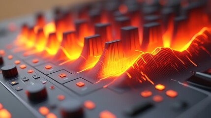 A minimalist interface featuring holographic line graphs and vibrant numerical overlays.