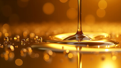 Golden Liquid Splendor: A Dazzling Close-Up View