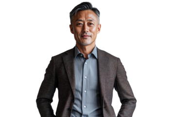 confident man in stylish blazer and shirt, exuding professionalism and charisma. His expression reflects warmth and approachability, perfect for business or personal branding