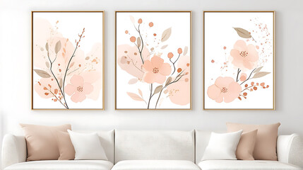 flowers and leaves in pictures illustrator2D. Generative AI Illustration