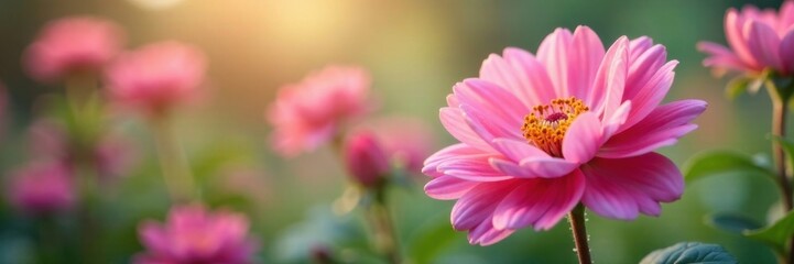 Soft focus on blooming flowers, gentle colors merging together , painting, natural, organic