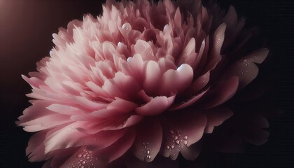 A surreal bloom with gentle pastel hues unfolding in soft light with sparkling dewdrops enhancing its natural elegance and delicate beauty