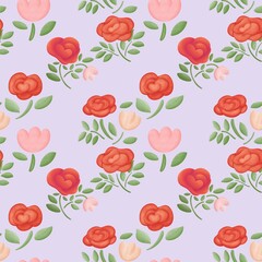 Seamless rose pattern