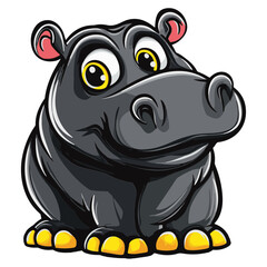 Naklejka premium Hippo cartoon vector illustration 