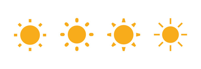 weather sun yellow sun icon pack vector illustration