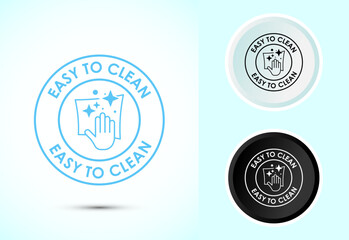 Easy cleaning icon design illustration. Clean surface icon sign symbol, Color black and white