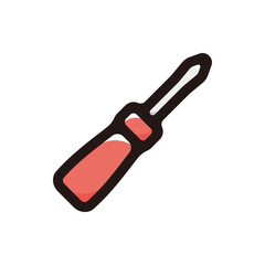 Phillips screwdriver illustration icon.Simple vector outline, clipart for graphic design.