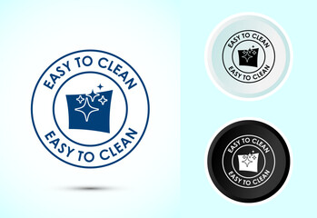 Obraz premium Easy cleaning icon design illustration. Clean surface icon sign symbol, Color black and white