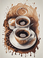 cup of coffee with cake