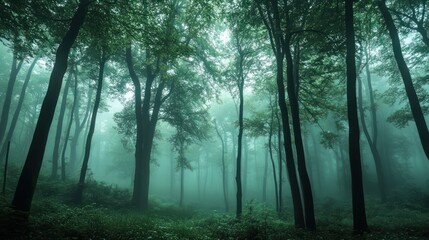 Fototapeta premium Misty Forest Depths