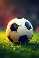 Fototapeta premium Vector illustration of soccer ball with German colors, illustration, german colors, sport
