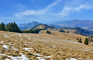 Early spring landscape in Pieniny mountains, Poland