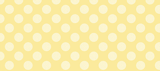 Yellow background and white polka dot vector seamless pattern with circles