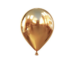 Obraz premium Golden Ascent: A reflective golden balloon floats, capturing a sense of celebration and aspiration with a smooth and gleaming surface.