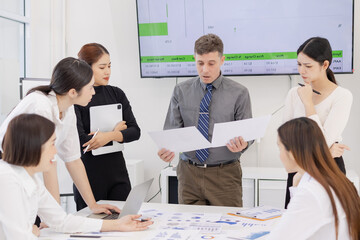 Group of Creative team sad and depressed, Worry team, Unhappy business team.