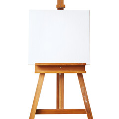 Vintage Wooden Artist Easel Display on transparent Background.