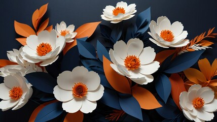 flowers on a white background