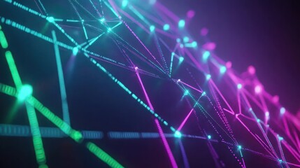 Obraz premium Abstract network connections in vibrant hues