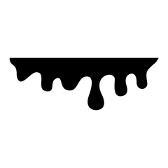 Black Melting Paint Abstract Liquid Vector Elements Isolated on White Background. Border and Drips Ink. Vector Illustration.