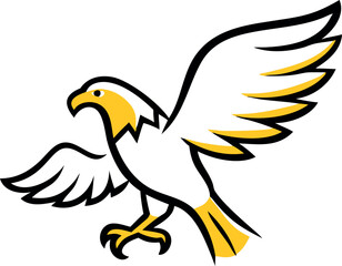 Obraz premium An eagle with outstretched wings and sharp talons in flight