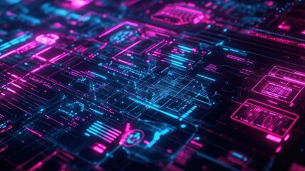 Obraz premium Futuristic digital interface network