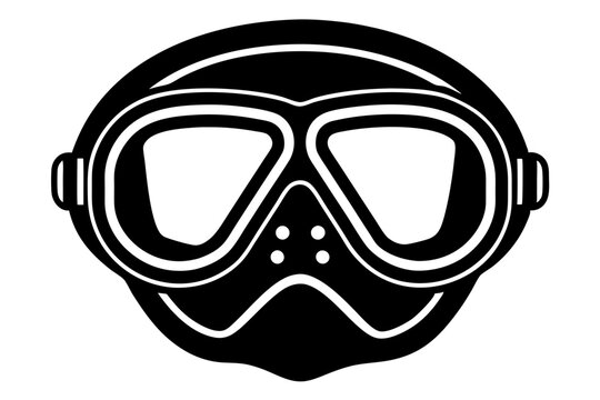 recommend clip art: Scuba diving mask silhouette vector
