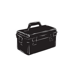 black suitcase isolated on white