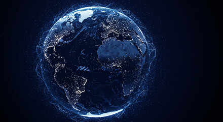 Digital Earth Globe Network Connection Abstract Background