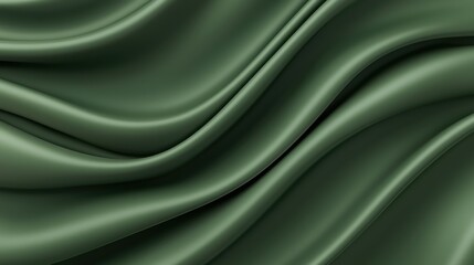 Fototapeta premium Elegant green fabric texture with soft, wavy folds creating a luxurious look.