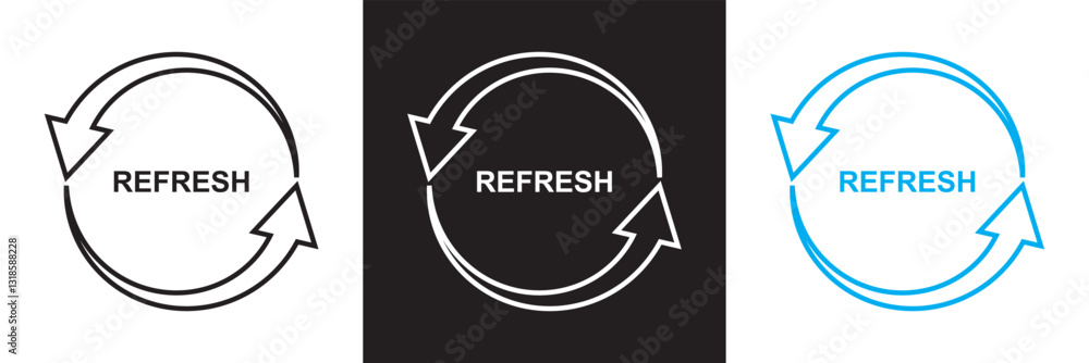 Poster refresh icon . reload and update icon. vector illustration. isolated on white and black background. 