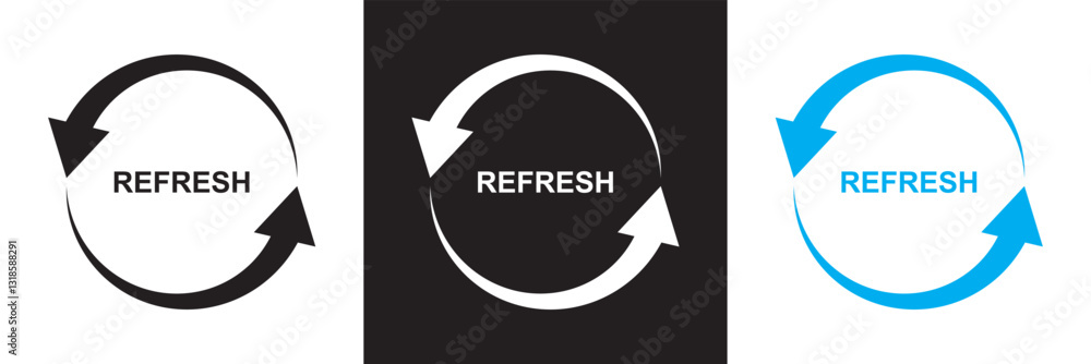 Poster refresh icon . reload and update icon. vector illustration. isolated on white and black background. 